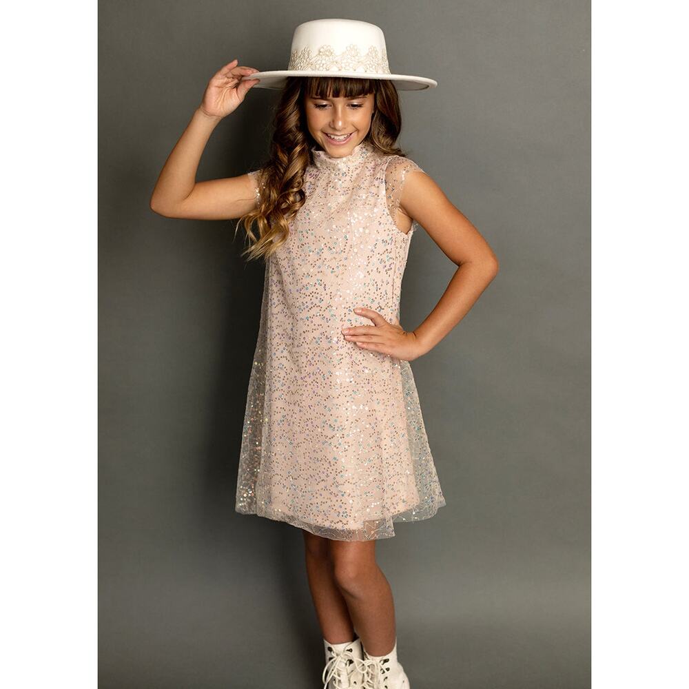 Joyfolie Mia Joy Ansel Dress in Blush Sequin Girl’s Size 6